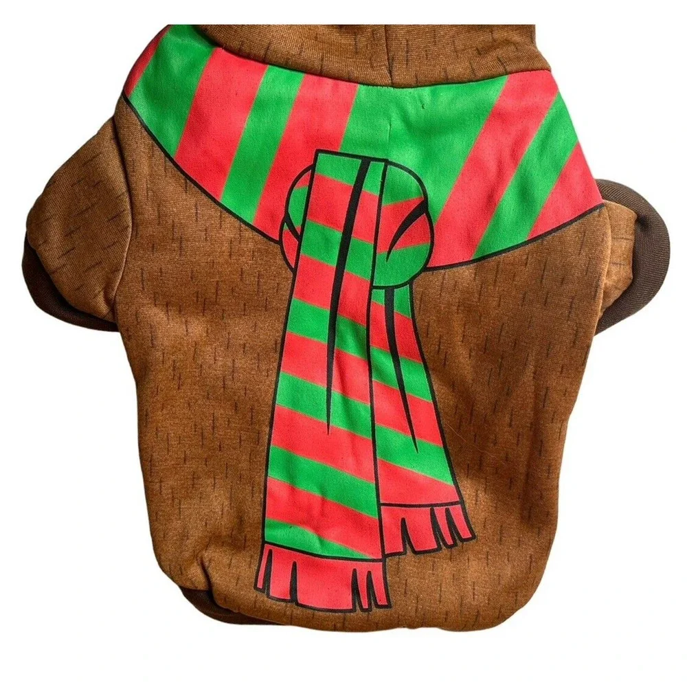 NEW Throw Me a Bone Reindeer Pet‎ Dog Hoodie Shirt Christmas Holiday Size M